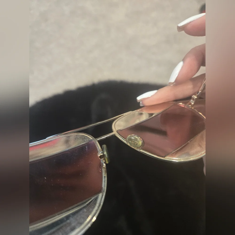 Dior Pink And Gold Aviator Sunglasses - Picture 9 of 12